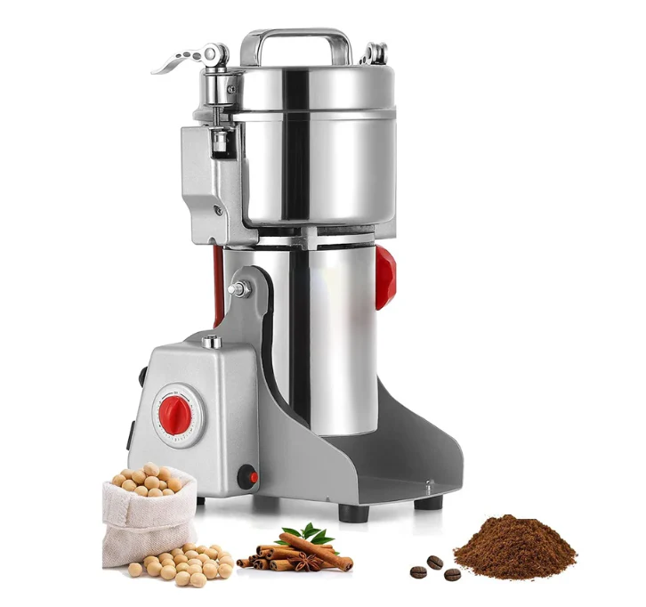 Electric Spice/Grain Grinder Mill Safety 2200W High-speed Spice Herb Grinder Commercial Superfine Machine Dry Cereals 800gms