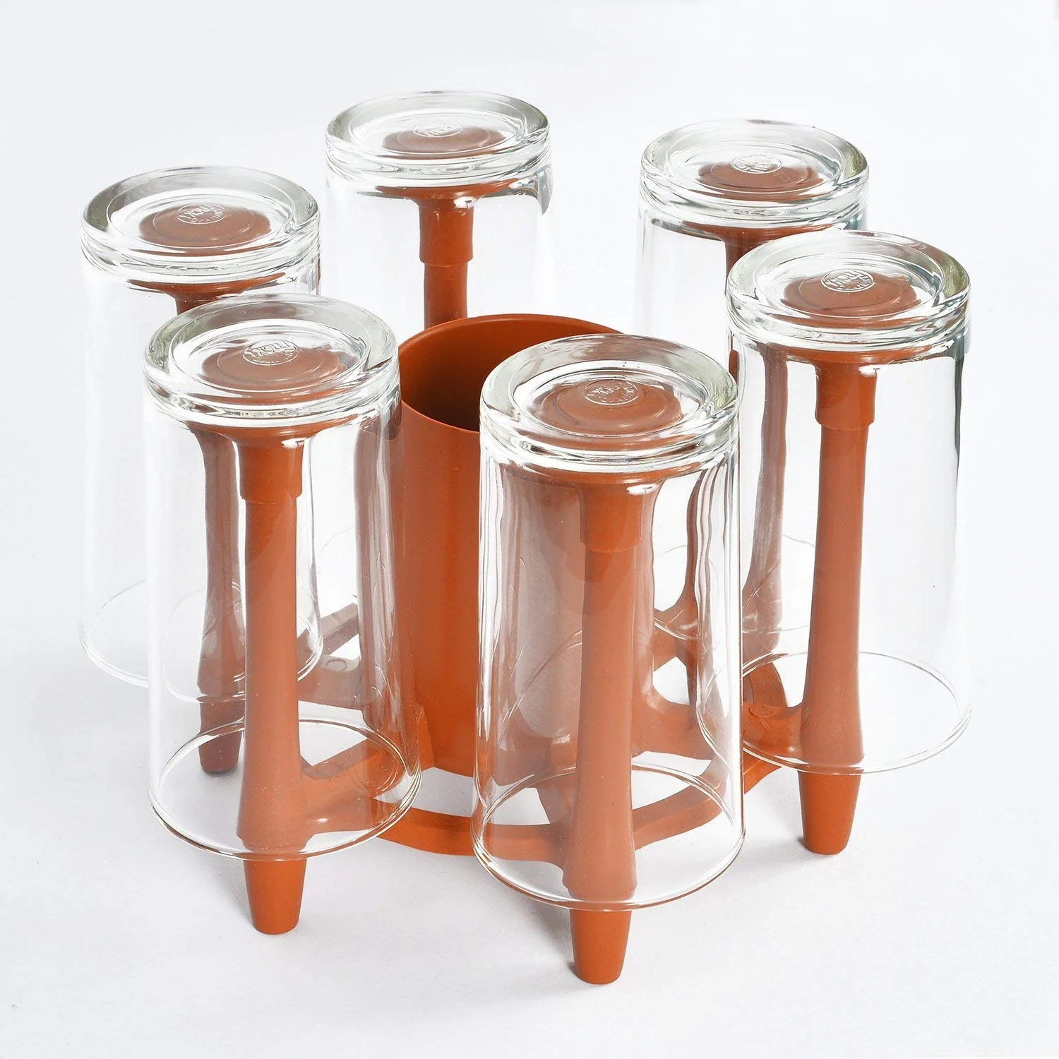 Anjali -  Plastic Glass and Spoon Organiser, Wooden finish