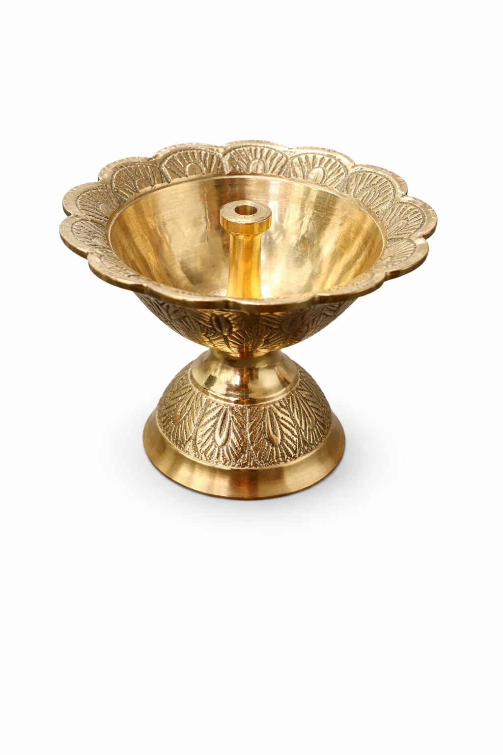 Brass Diya with stand 3 Sizes - Image 2