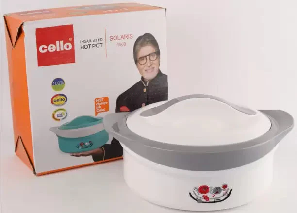 Cello Hot Pot Casserole Solaris Insulated White/Grey 1500ml