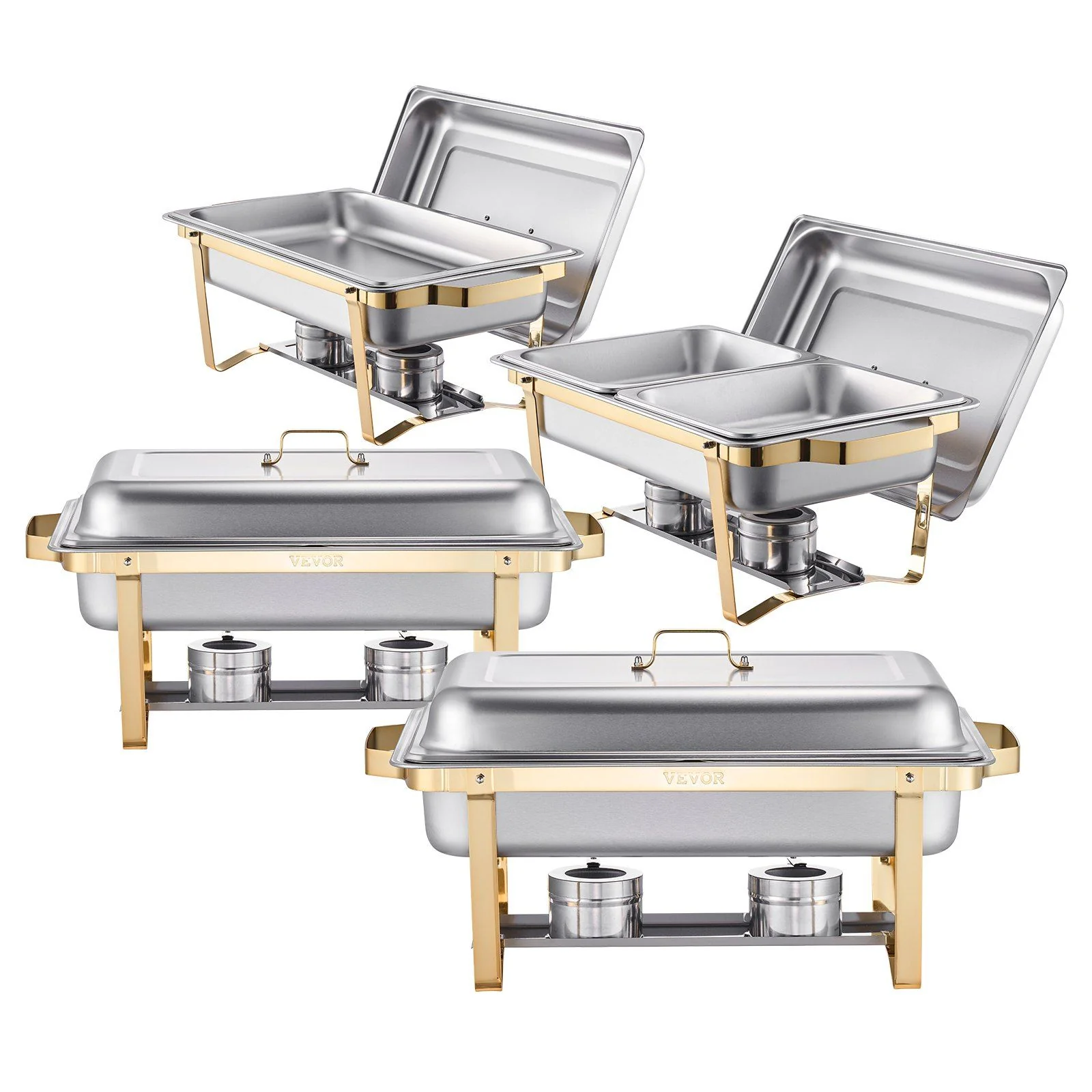 Chafing Dish/Food Warmer Gold & Silver Two-Tone Finish 11L approx. - Image 3