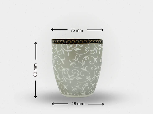 Coffee/Tea Mug Vintage 220 ml, set of-6 (white & silver) - Image 2