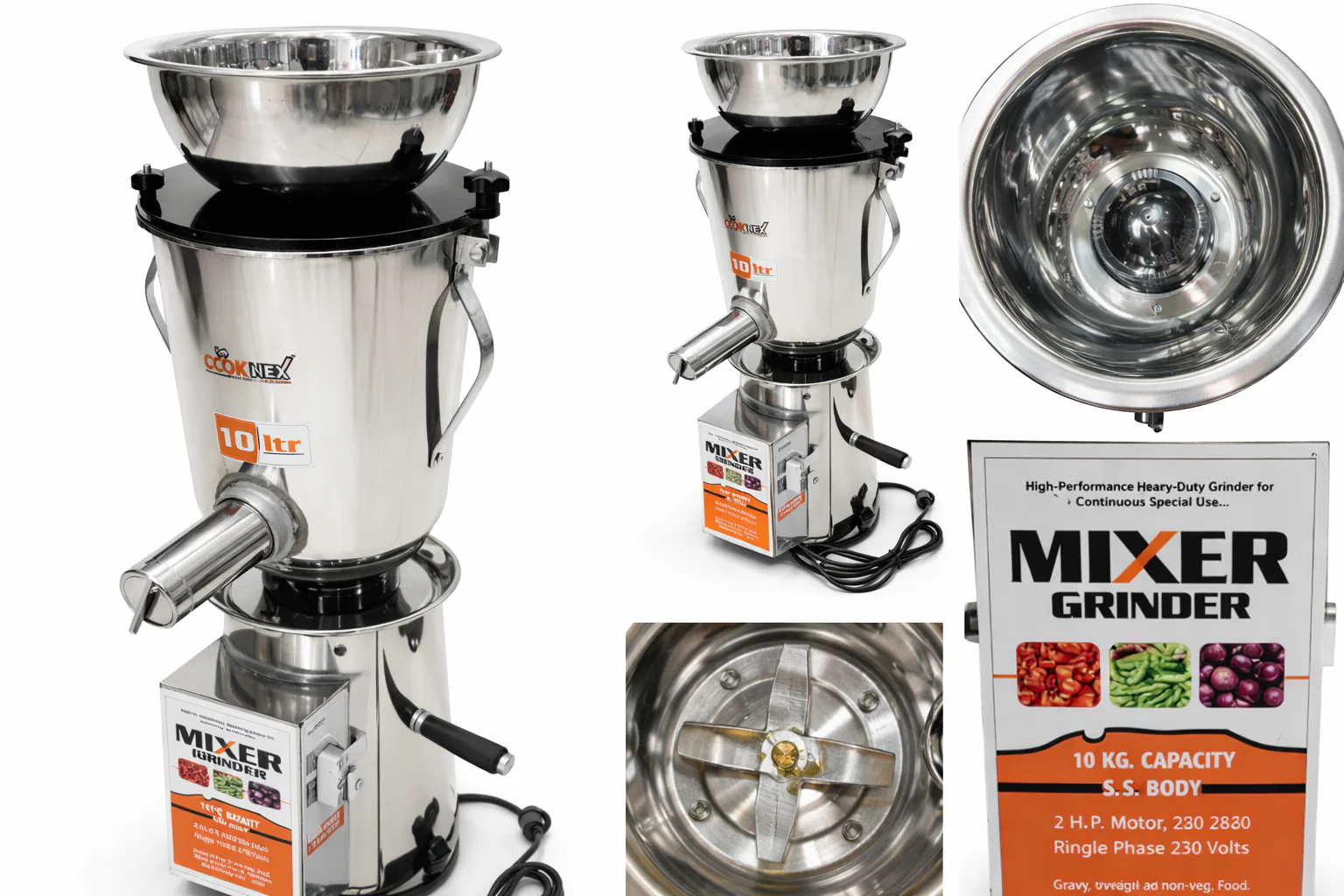 Commercial / domestic Heavy duty mixer grinder 10 Ltr capacity, 2HP - Image 3