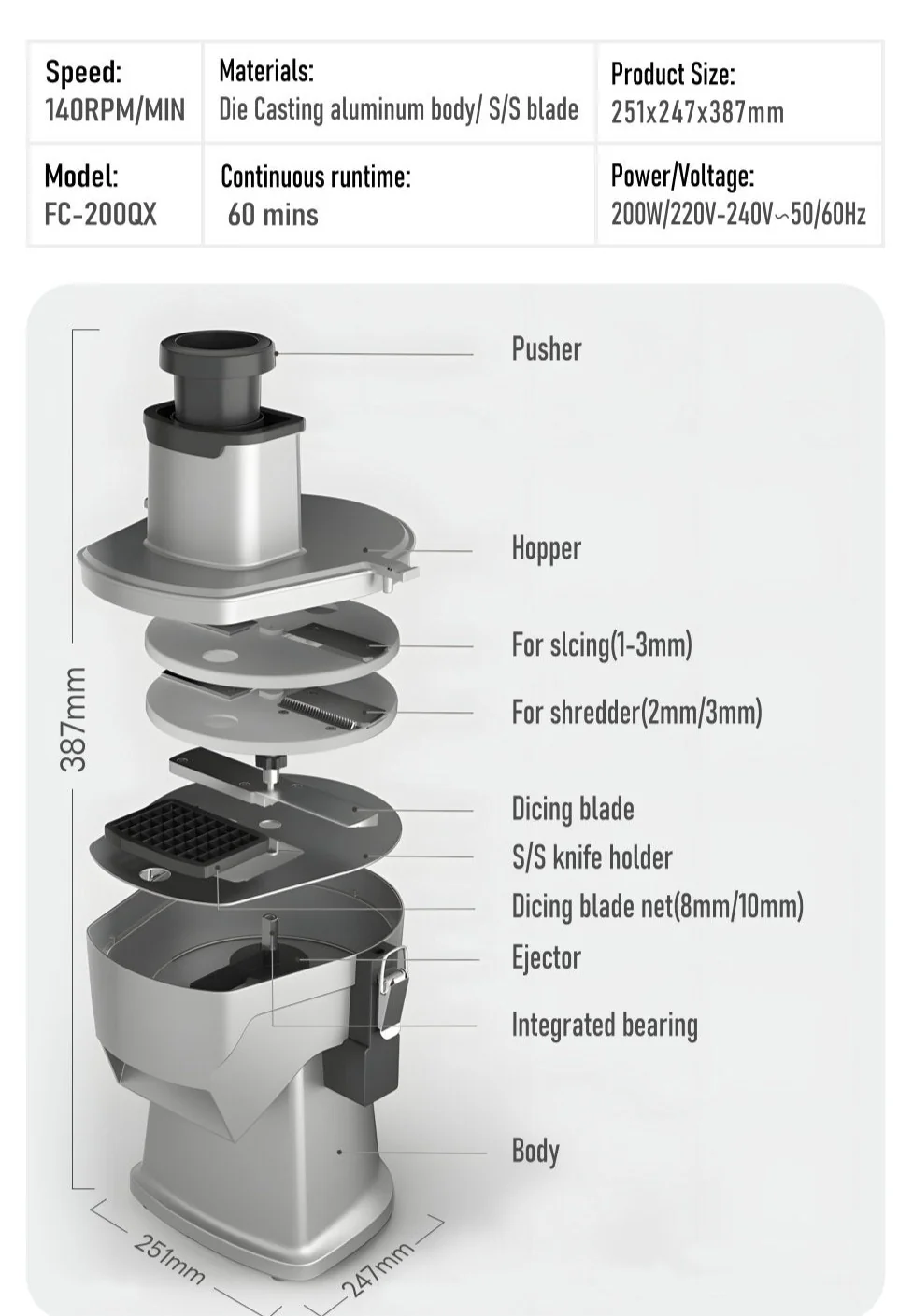 Commercial/Domestic Vegetable cutter/chopper machine Electric/ Food processor - Image 3