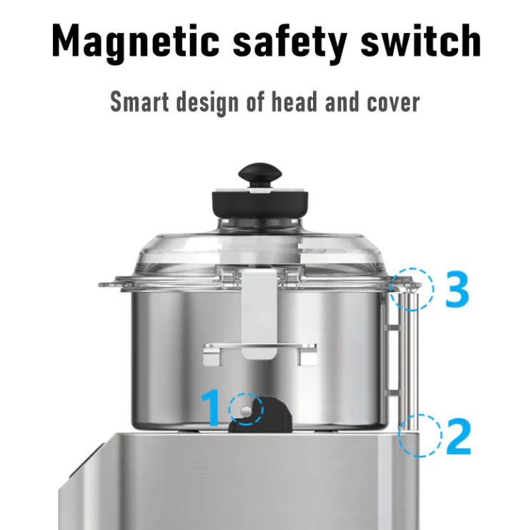 Yasaki Commercial Electric Vegetables and Meat Food Chopper Bowl Cutter Machine 18L 2200W - Image 3