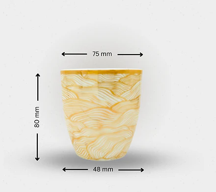 Coffee/Tea Mug Vintage 220 ml, set of-6 (white & Brown) - Image 2