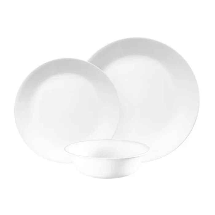 Corelle 12-Piece Dinnerware Set Winter frost/ plainware Service for 4