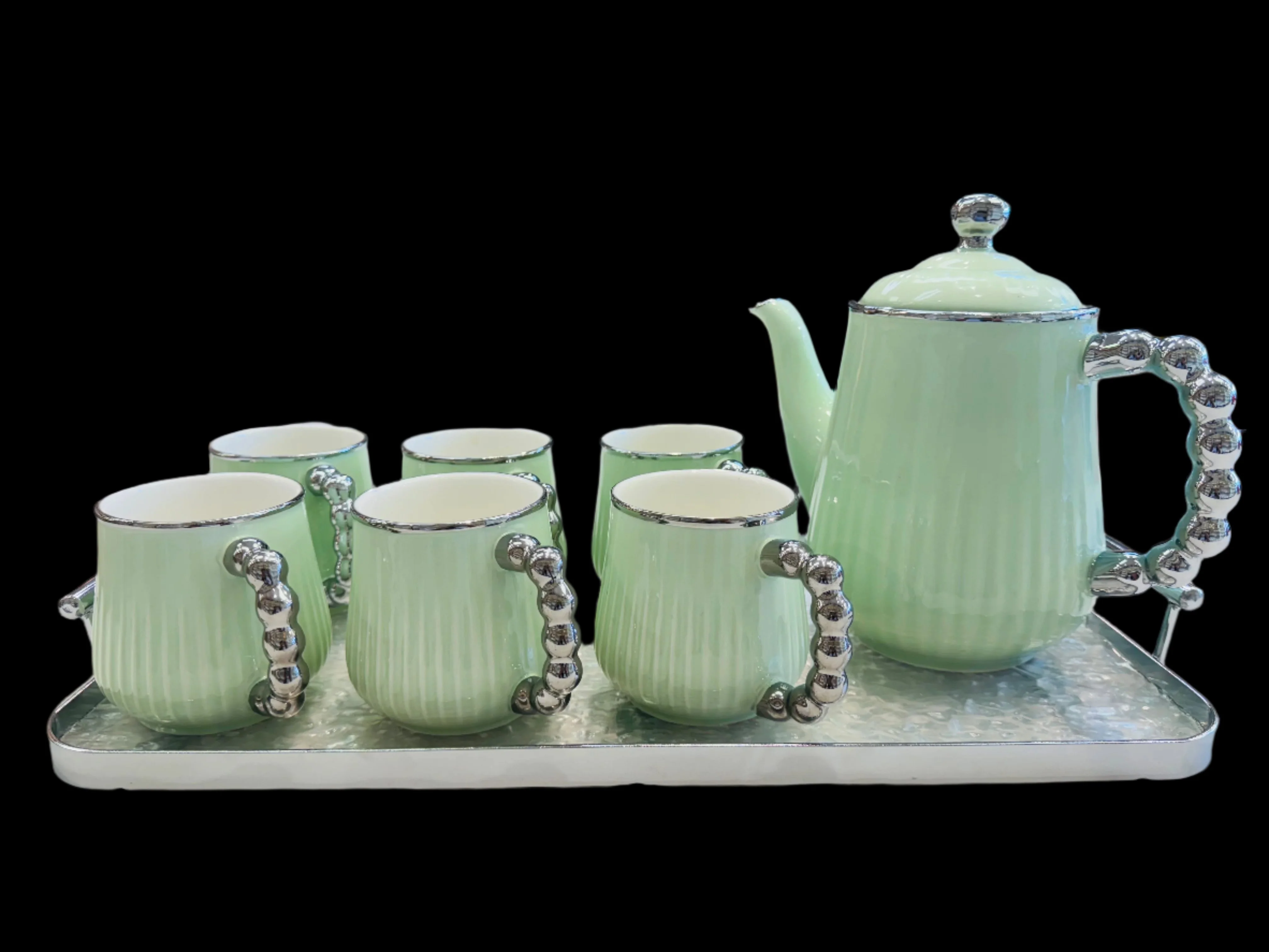 Cup and kettle set of 8 pieces D22 - Image 3