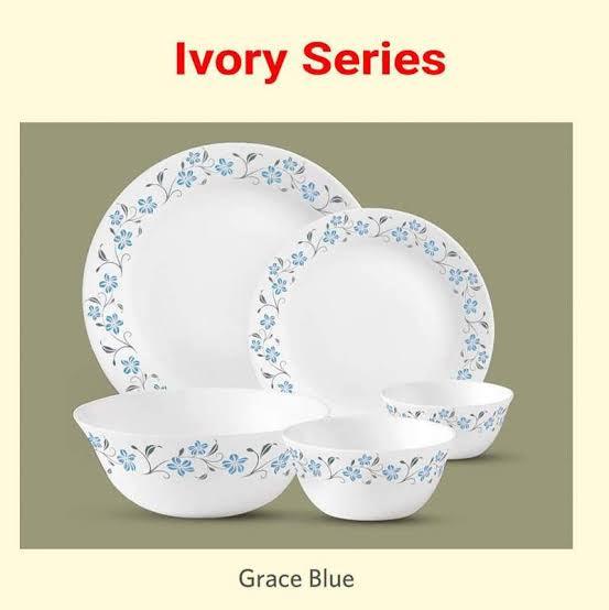Diva From La Opala Grace Blue Dinner Plate Set, 6-Pieces(Plates Only)