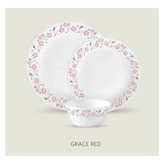 Diva From La Opala Grace red Dinner Plate Set, 6-Pieces(Plates Only)