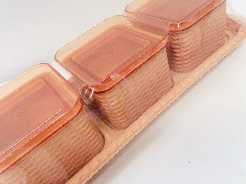 Dreamz Heavy Plastic Dry Fruit Set (3 Containers with Lid & 1 Serving Tray)