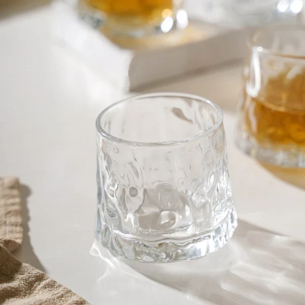 Drinking Glass/whiskey glass/ Ice Spinning rotating Top Cup Pack of 6 - Image 3