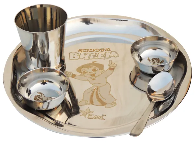 Stainless steel kids set (chotta bheem)