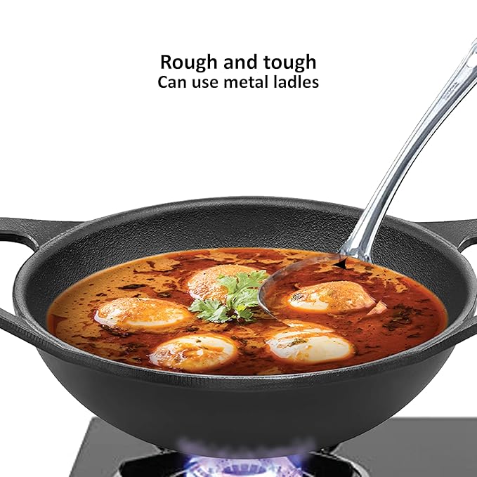 Futura 3.5 Litre , Cast Iron Kadai with Glass Lid (CIK35G) - Image 2