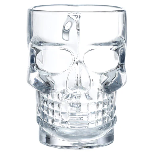 Glass Skull Head Shaped Beer Mug - Image 2