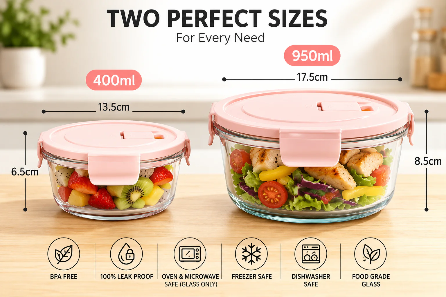 Glass Storage Container 2 sizes - Image 2