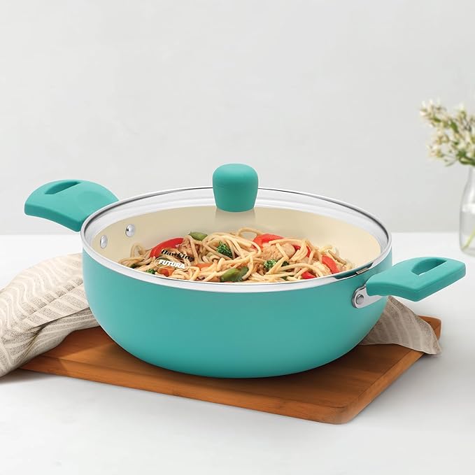 Hawkins 3 Litre Cook n Serve Casserole, Aqua Casserole with Glass Lid, Aqua Blue (IUC30G) - Image 4