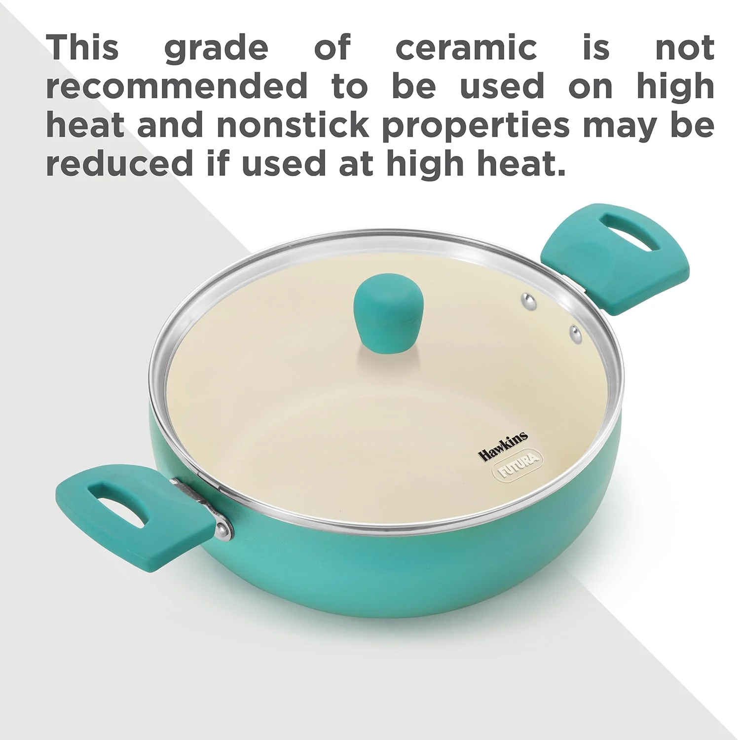 Hawkins 3 Litre Cook n Serve Casserole, Aqua Casserole with Glass Lid, Aqua Blue (IUC30G) - Image 6