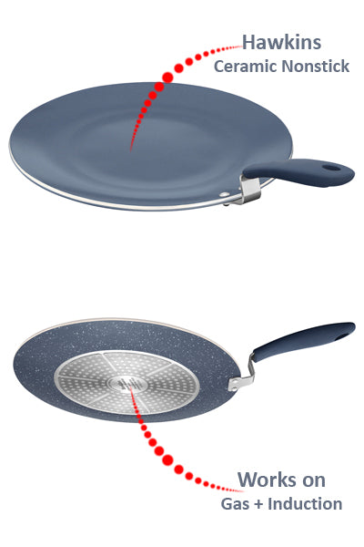 Hawkins Ceramic Nonstick Tava 26cm ,28cm Induction base ICT26, ICT28 - Image 2