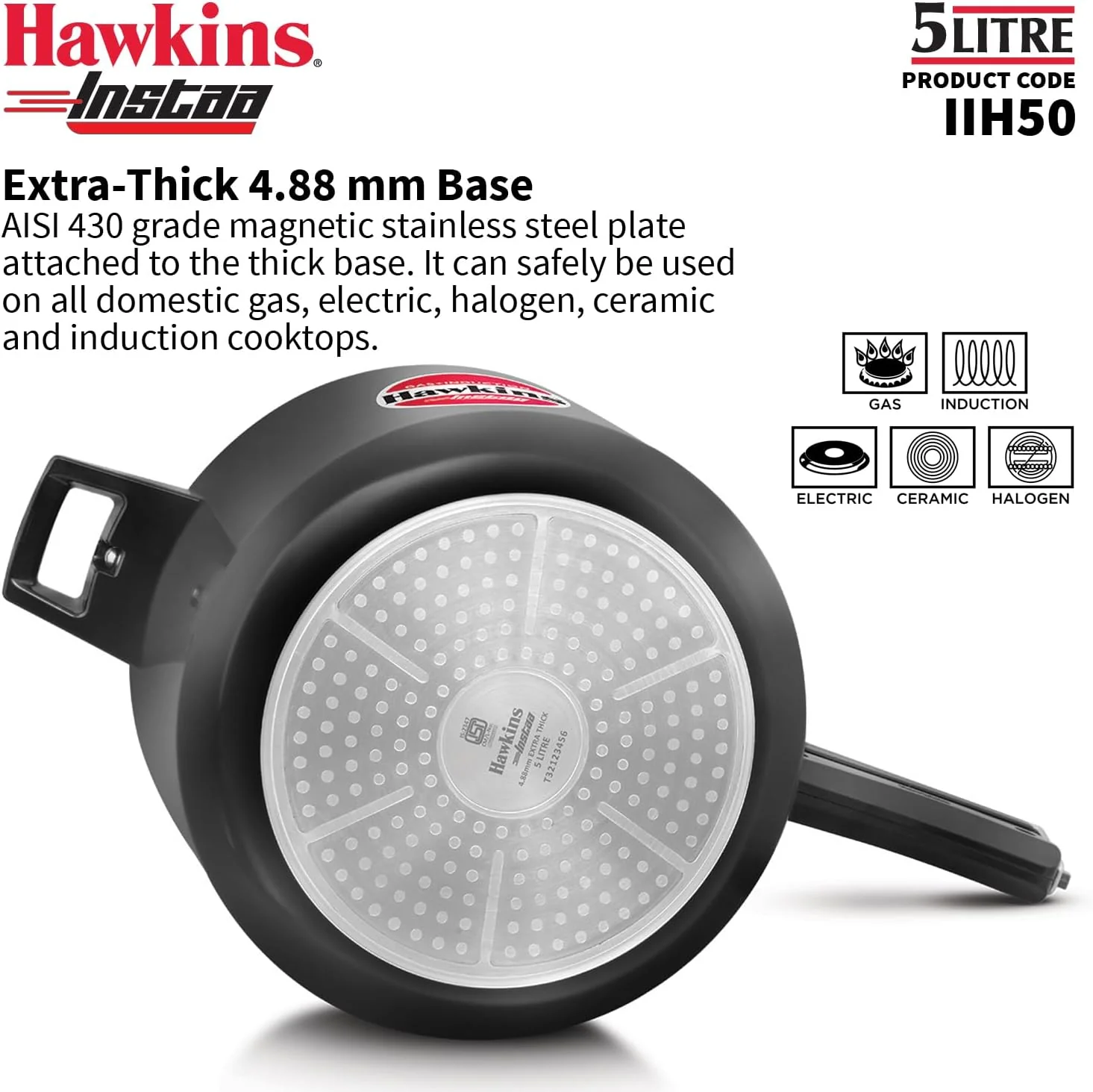 Hawkins Instaa 5 Littre CODE: IIH50 induction compatible - Image 4
