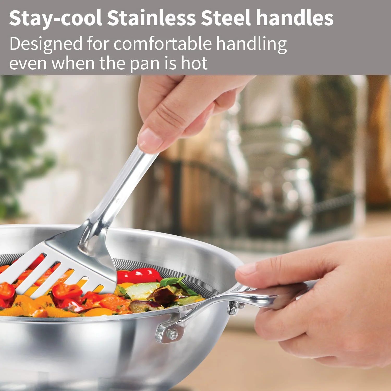 Hawkins Pro 3.5 Litre Shielded Nonstick Triply Deep-Fry Pan, Kadhai with Stainless Steel Handles and Glass Lid, Silver (PSNK35G) - Image 8