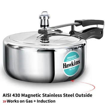 Hawkins Stainless Steel Tri-Ply Pressure Cooker 3 Litre (SSTPP3)
