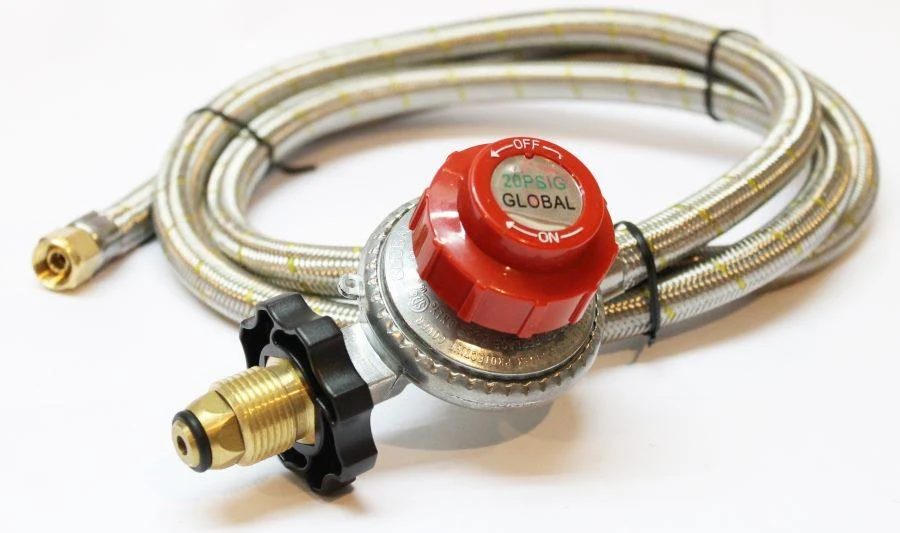 High Pressure Gas Regulator with Stainless Steel Hose 20PSI 138kPa - Image 3