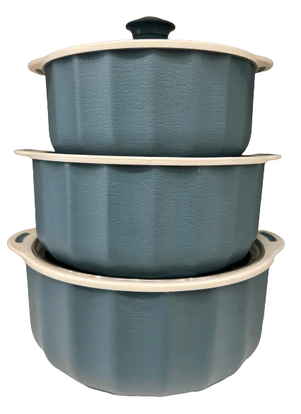 Jaypee Microglass/ Microwave safe  3pc Casserole set Peacock Plume
