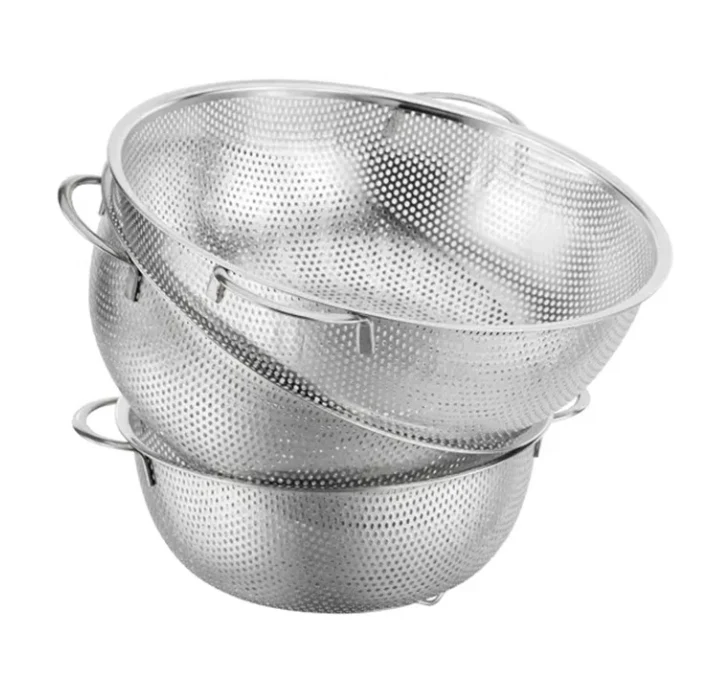 Kitchen Colander Fruit Wash Strainer Steel Strainer Basket Vegetable Washing