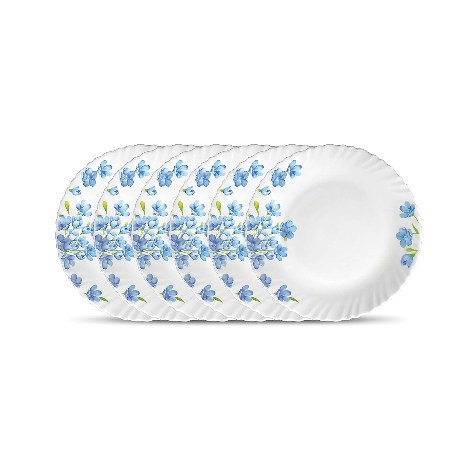 La Opala Aster blue Dinner plates pack of 6 ( Dinner plates only)