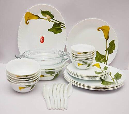 La Opala Dinner Set, 45-Pieces, Amber Lily