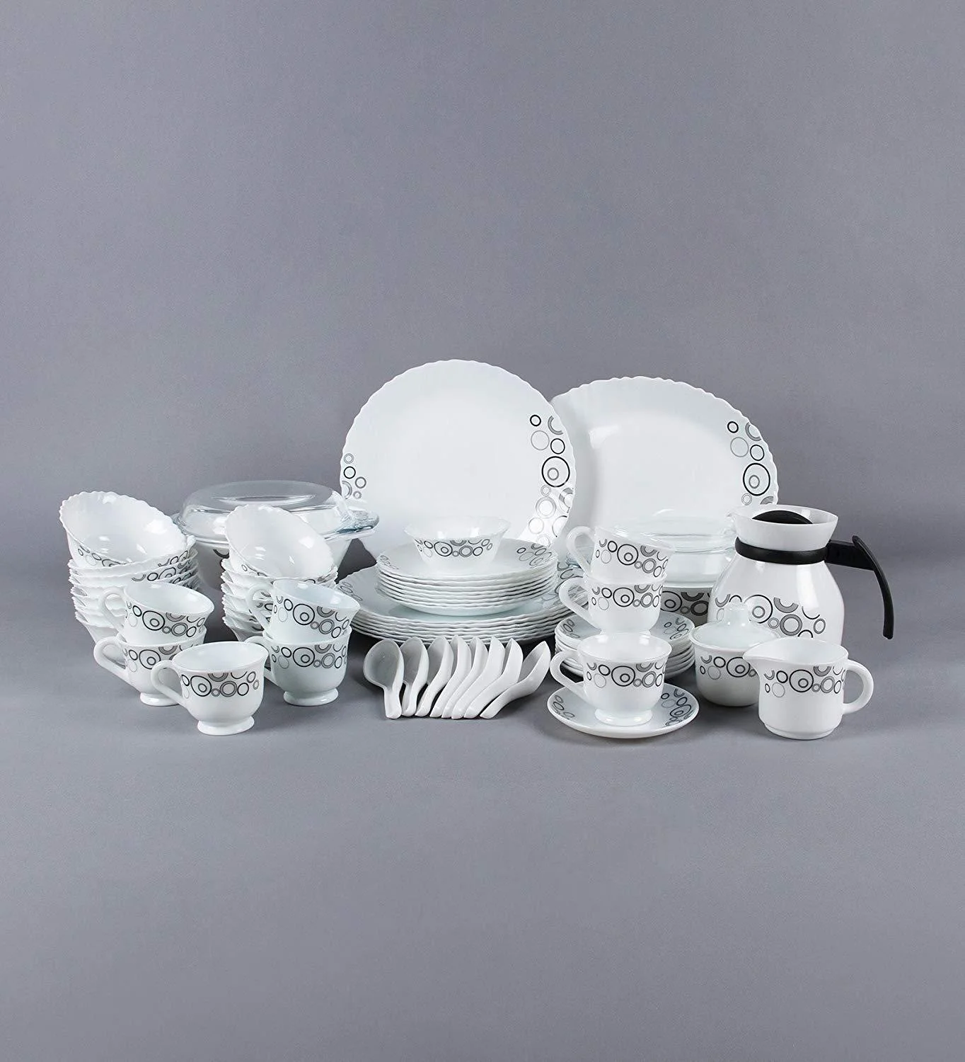 La Opala Diva Classique Misty Drop Pack of 65 Dinner Set