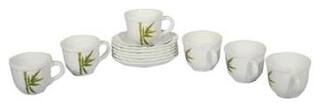 La Opala Fluted Green Tea & Coffee Cup & Saucers 220 ML Set of 6. - Image 3