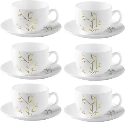 LaOpala Diva Citron weave Tea Cup & Saucers Set of 6 160ml,220ml - Image 2