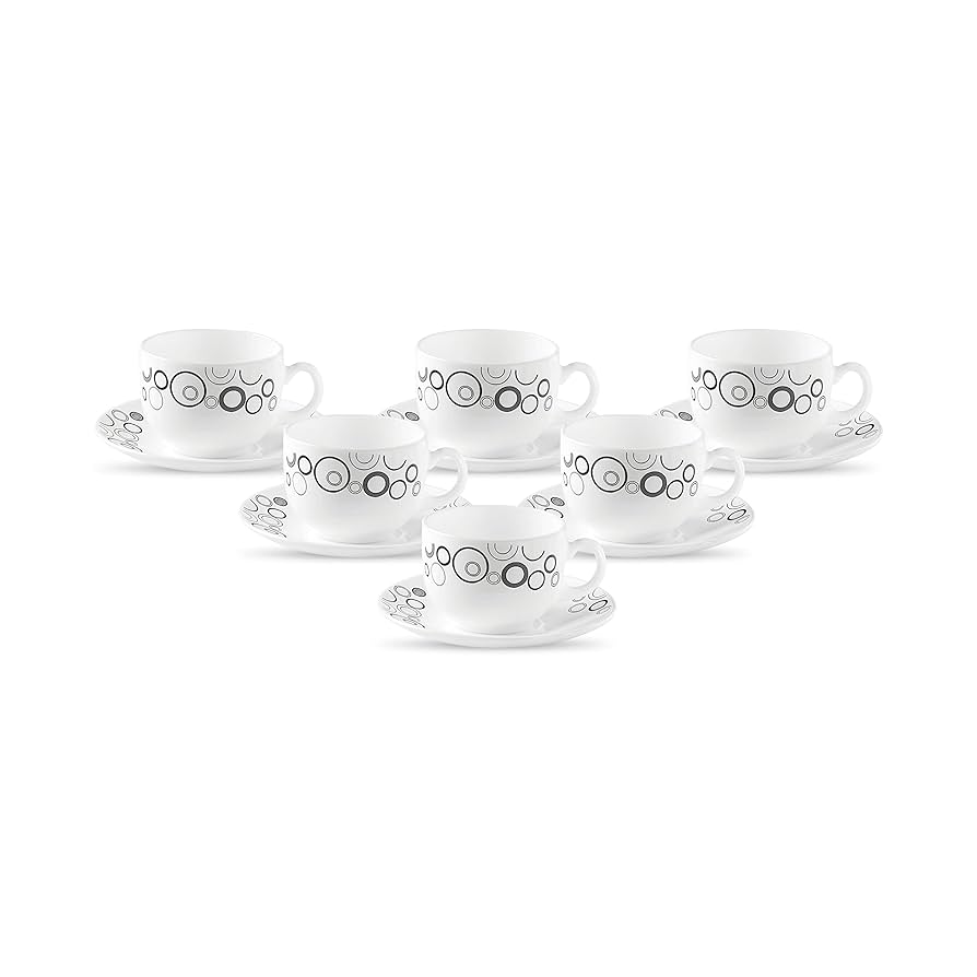 LaOpala Diva Misty Drops Tea & Coffee Cup & Saucers 220 ML Set of 6
