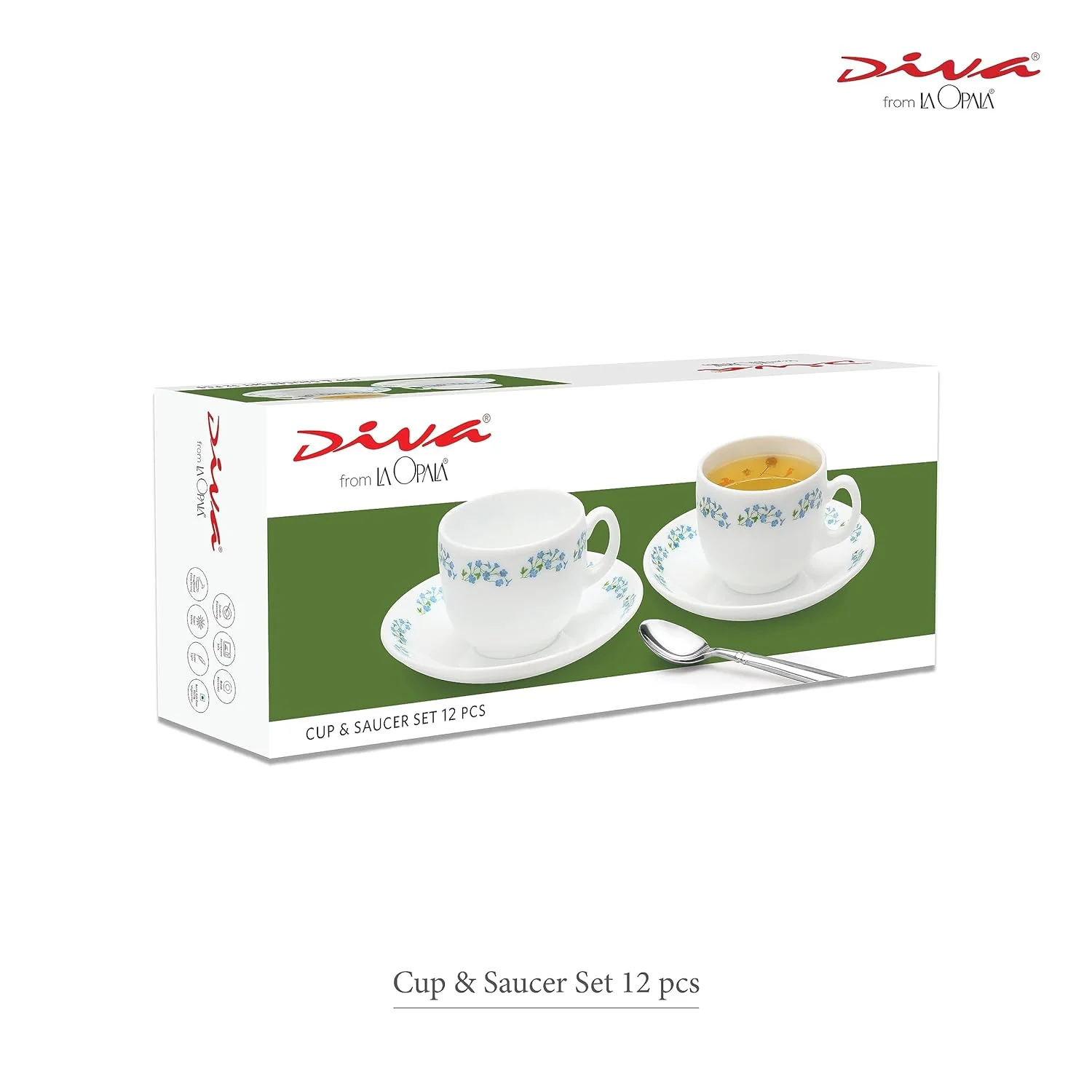 LaOpala Diva Twilight bouquet Tea Cup & Saucers Set of 6 (220ml) - Image 3