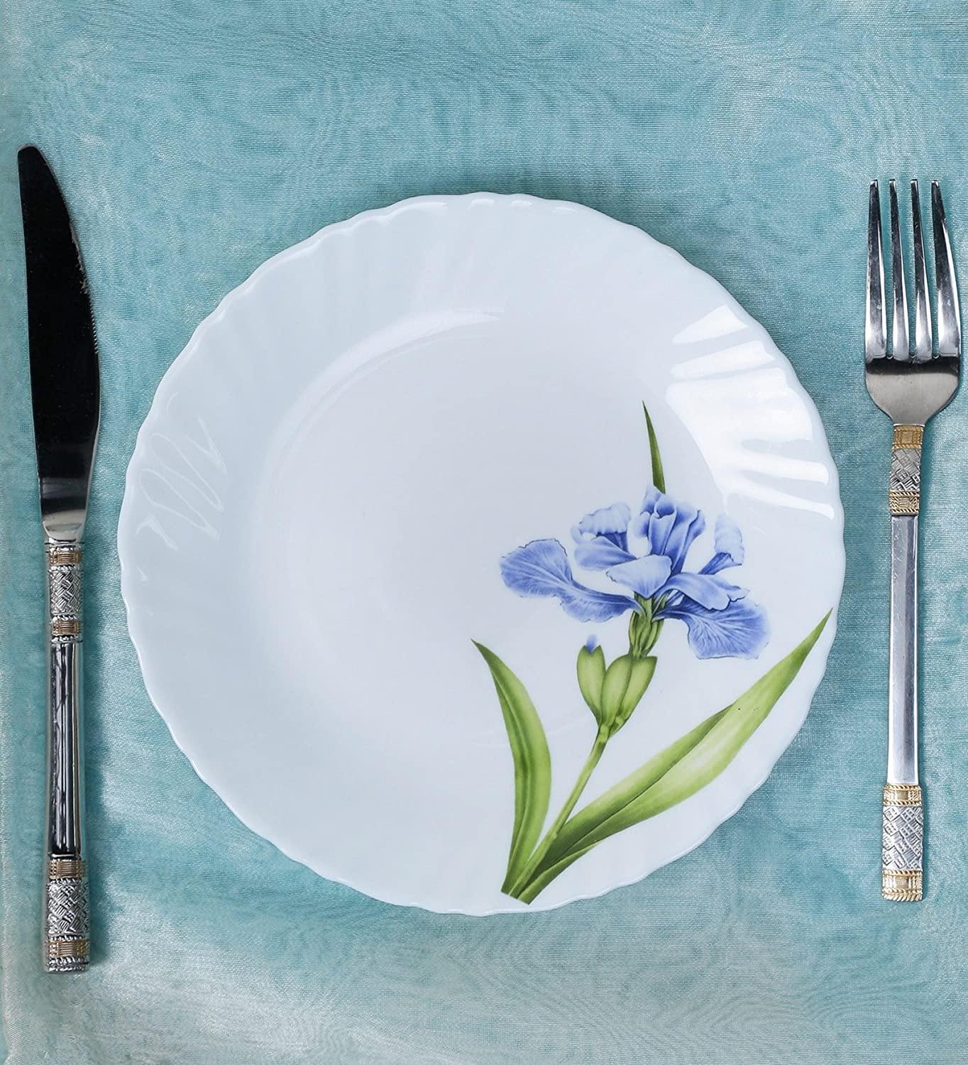 LaOpala Quarter Royal Iris Plate (White, 19cm) - Set of 6