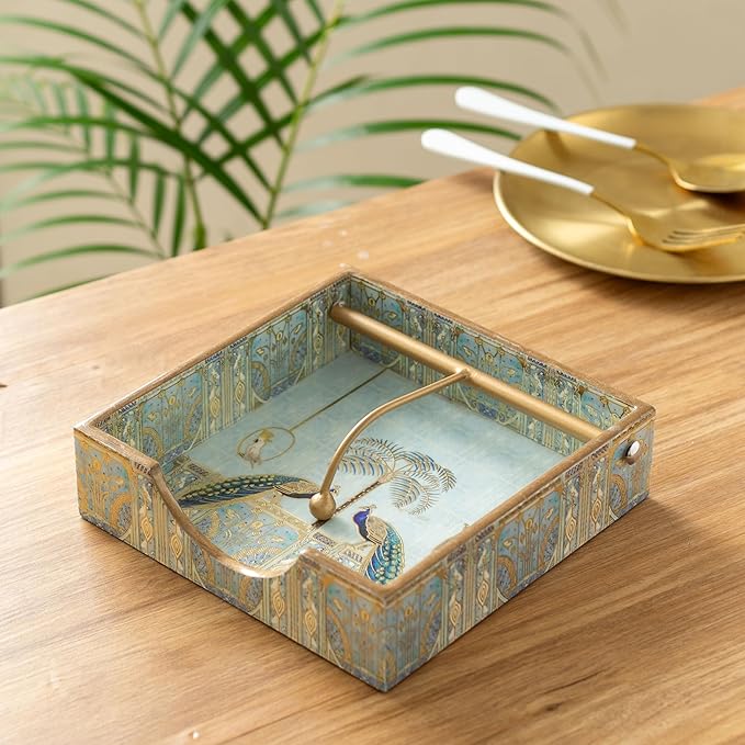 Napkin/tissue/serviettes Holder with Gold Engraving | Pack of 1 - Image 8