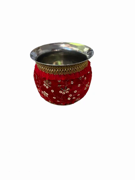 Pooja Decorative Velvet Lota - Image 2