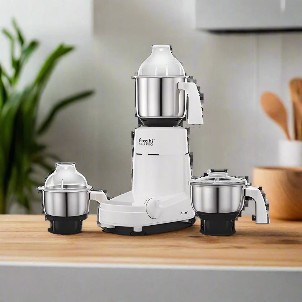Preethi ChefPro 750-Watt Mixer Grinder with 3 Jars (White) - Image 3