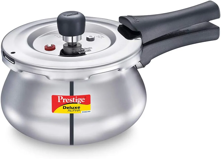 Prestige Alpha Deluxe Baby Handi Induction Base Stainless Steel Pressure Cooker, 2 litre, 3Litre,4Litre - Image 2