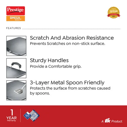 Prestige Omega Select Plus Non-stick Square Tawa, (Black) - Image 4