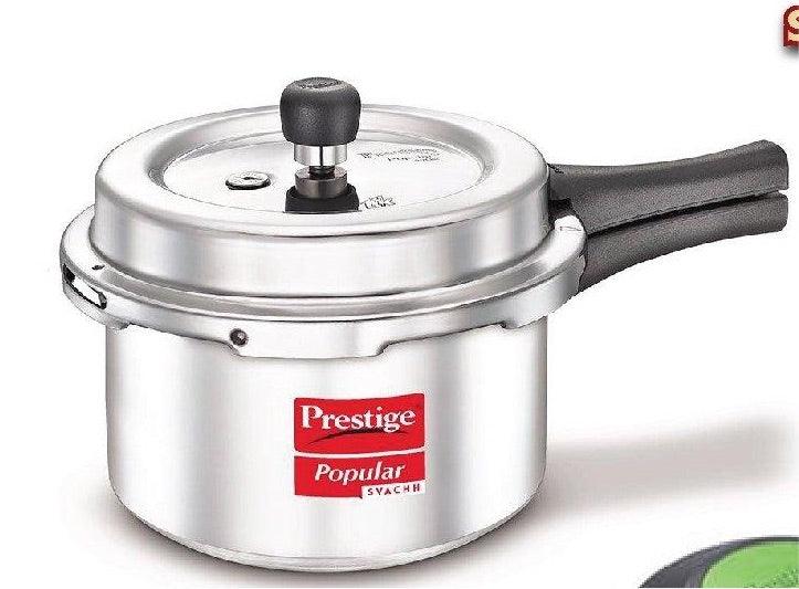 Prestige Popular Svachh Aluminium Pressure Cooker , 3.0 Litre - Silver