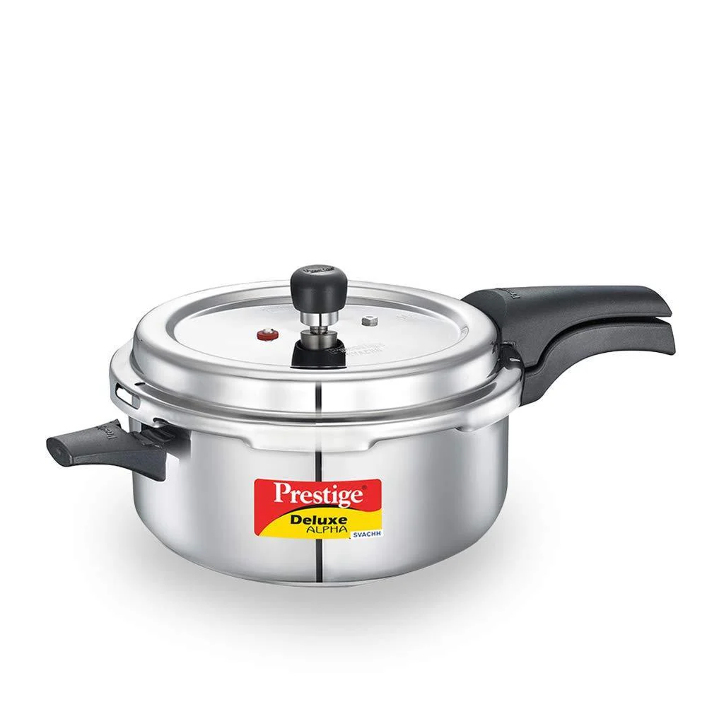 Prestige Svachh Alpha Deluxe 3 &4 litre stainless steel  Deep Pressure Pan with deep lid for Spillage Control induction compatible