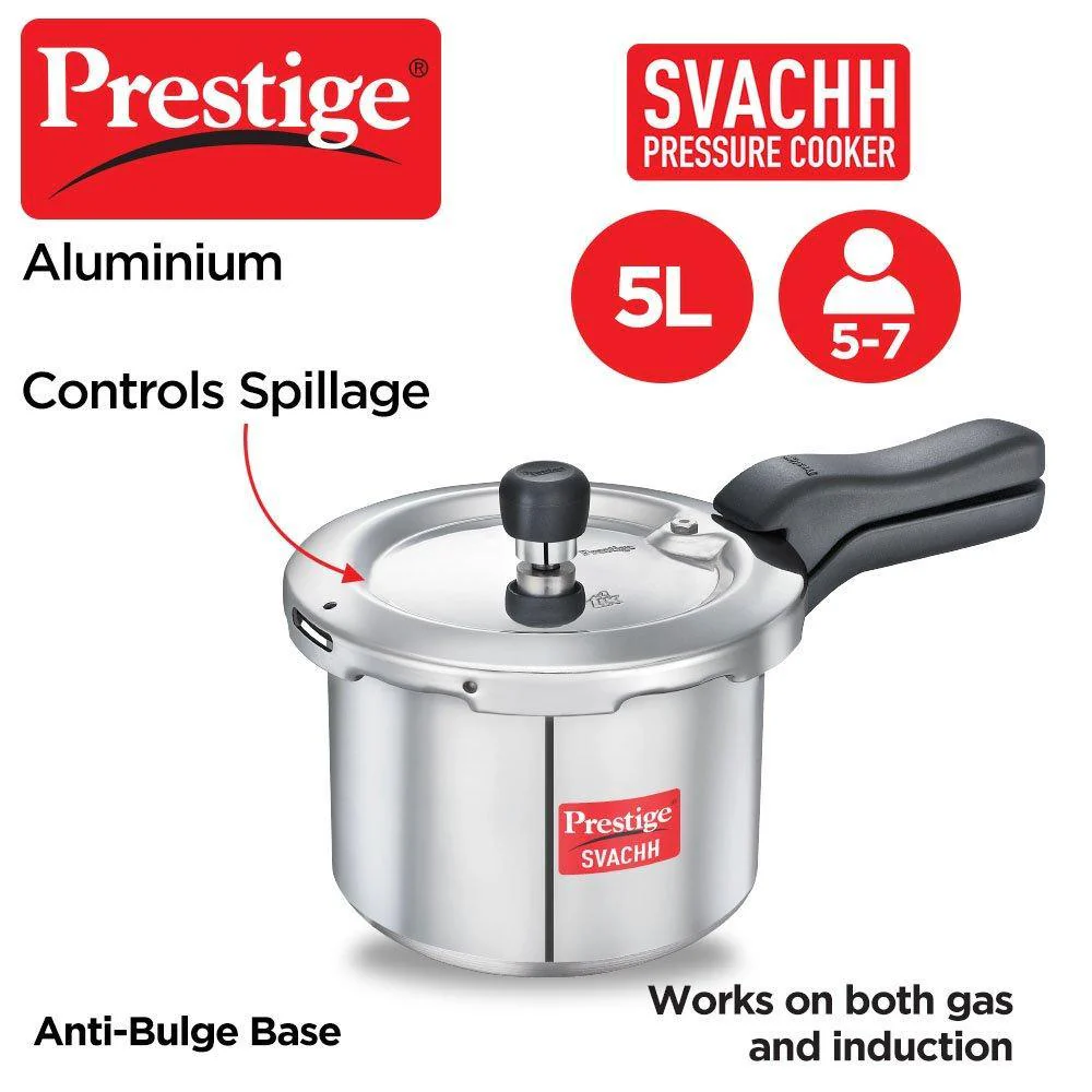 Prestige Pressure Cooker 5 Litres Aluminum Induction base(Svachh) - Image 2
