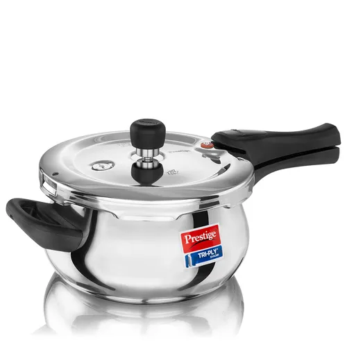 Prestige Svachh Triply Steel Handi Outer Lid Pressure Cooker with Unique Deep Lid for Spillage Control, 3 and 5 Litre (2 Sizes) - Image 4
