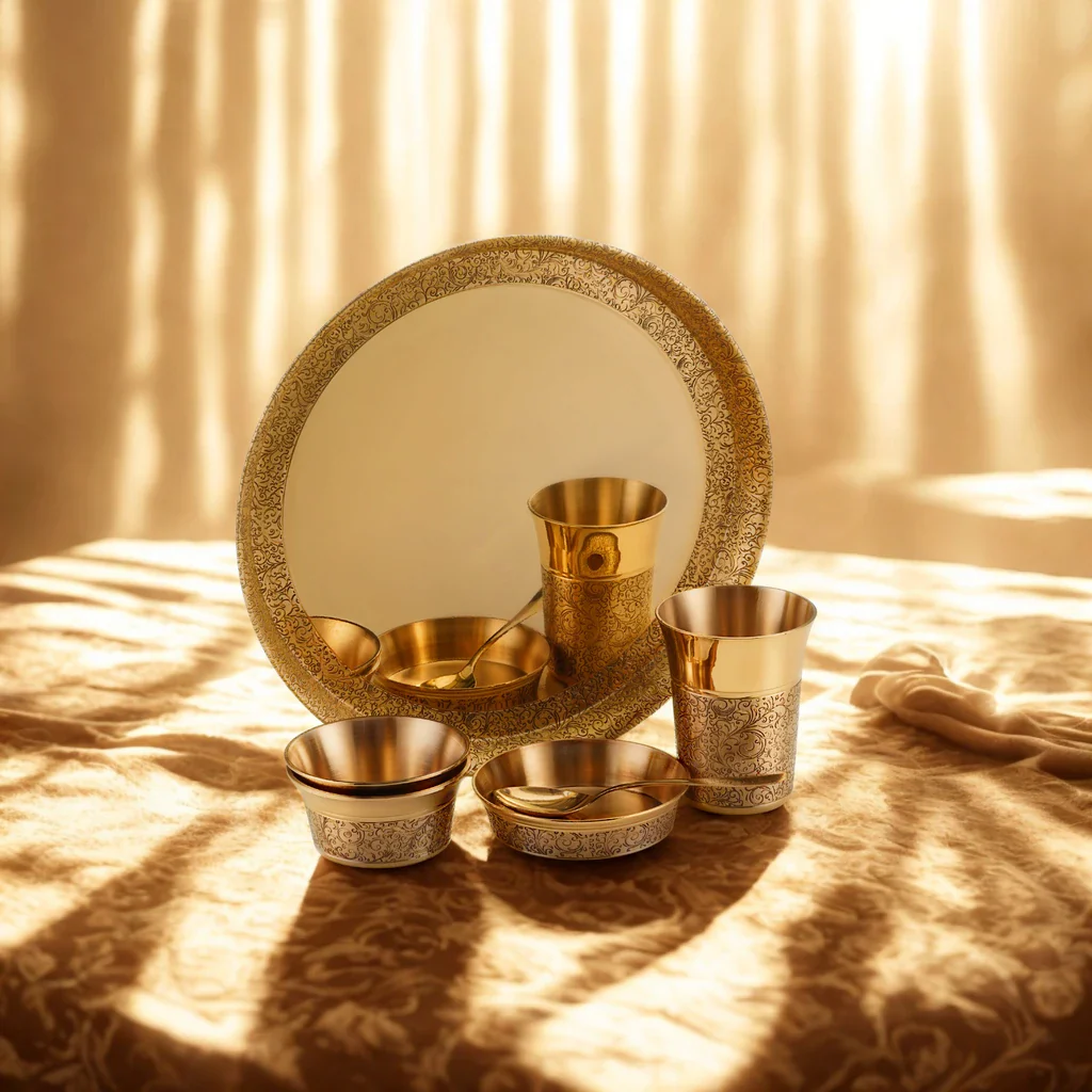 Pure Brass Heritage Thali Set Pure Brass - Image 2
