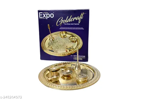 Pure brass Pooja Thali set expo 5pc set