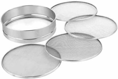 S.S MAIDA / ATTA / WHEAT / PORRIDGE INTERCHANGE ABLE SIEVES (4 x 1)- Silver Pack of 5)