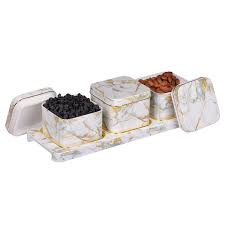 Selvel Polypropylene Utility/serving Container (Pack of 3 )Italian Square (2 Colour)